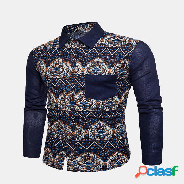 Bolso nacional para mangas compridas de algodão com