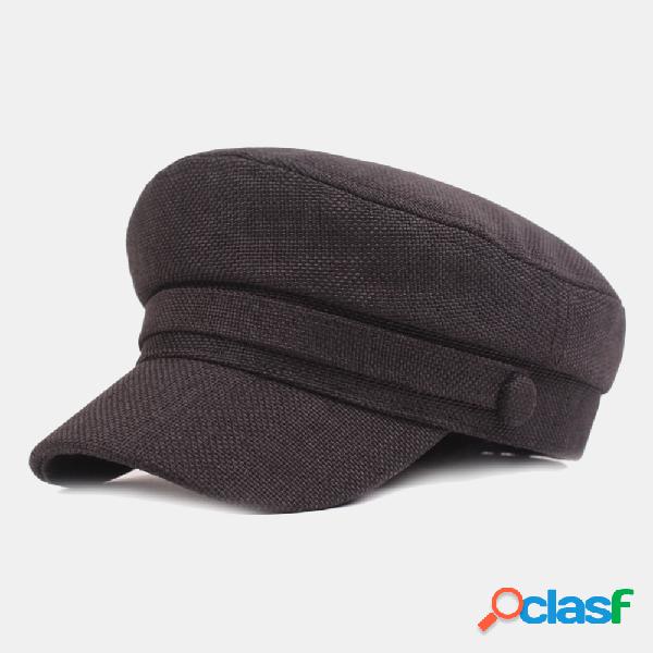 Boné de algodão e marinha Cap Flat Cap Literary Retro