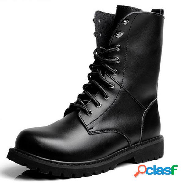 Botas Clássica Casual Masculina Teto Alto Meado de Bezerro