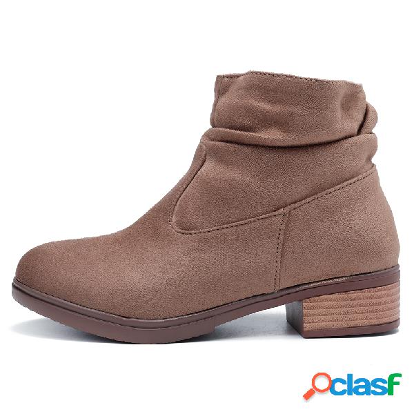 Botas de camurça com zíper e amêndoa