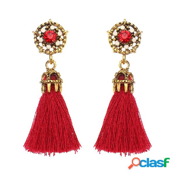 Brincos Boêmicos Elegantes Material de Cristal Strass com