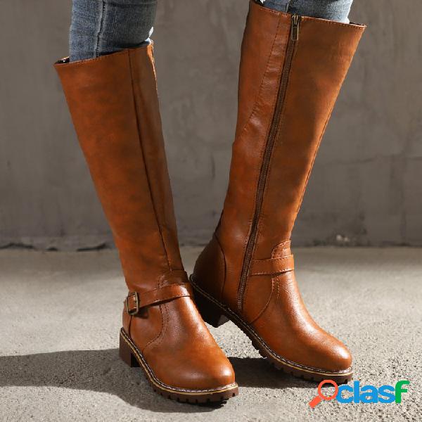 Buckle Strap Decoratioin Warm Antiderrapante Mid Bezerro