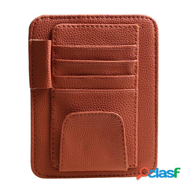 Camadas múltiplas Car Vestíbulo Folder PU couro Sun Visor