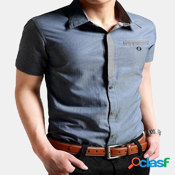 Camisas de algodão finas e casuais para homens