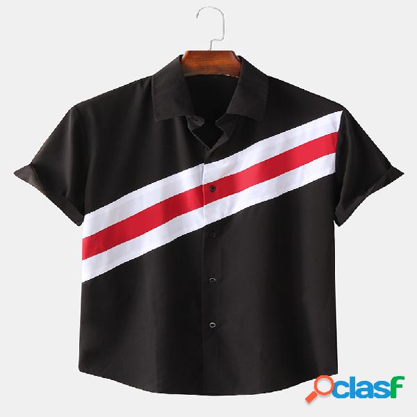 Camisas de manga curta respirável dos retalhos da cor do