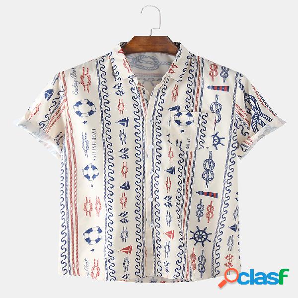 Camisas engraçadas de manga curta para homem Lifebuoy Cable