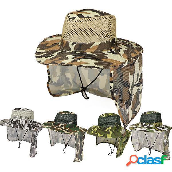 Camuflagem ao ar livre Chapéu Pescador Chapéu Shade Net