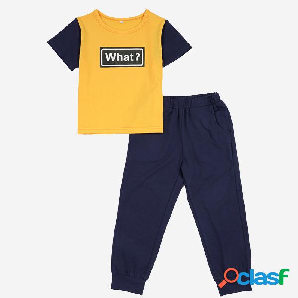 Carta do menino Imprimir mangas curtas Casual Sport Clothing