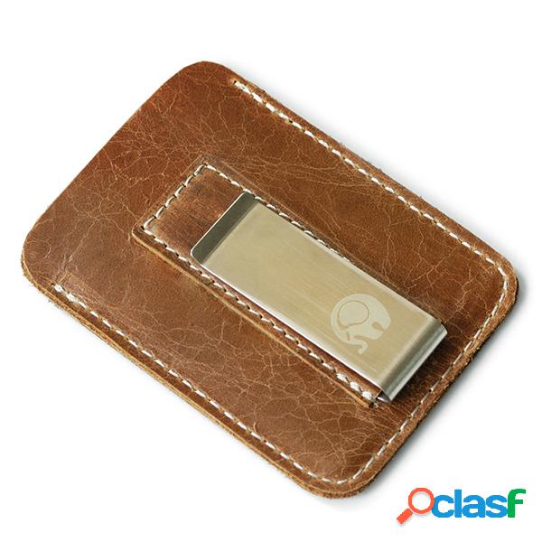 Carteira Vintage Masculina Couro Genuíno Para Cartão
