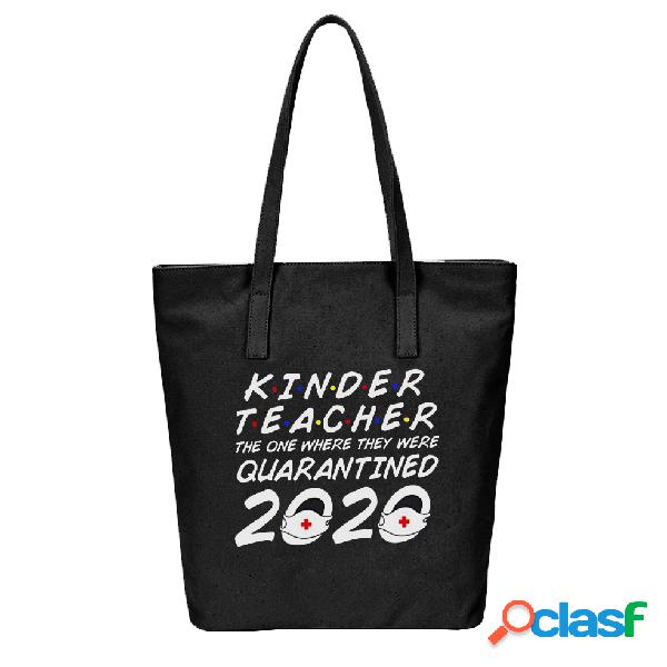 Caráter anti-epidemia de mulheres Casual Canvas Shoulder