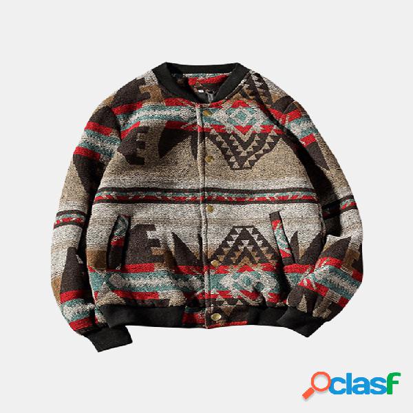 Casual tamanho grande flor impressa casaco Streetwear casaco