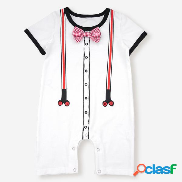 Cavalheiro bebê mangas curtas macacão casual para 3-24m
