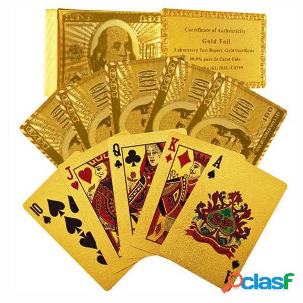 Certified Pure 24 Carat Gold Foil Plated Poker Cards Perfect