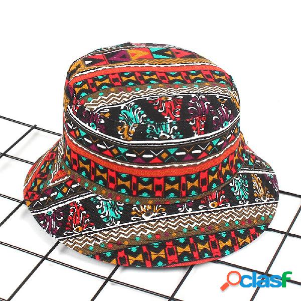 Chapéu Feminino do Estilo Étnico de Balde Anti-UV para
