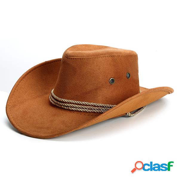 Chapéu de Cowboy Ocidental de Couro de Faux Chapéu Para