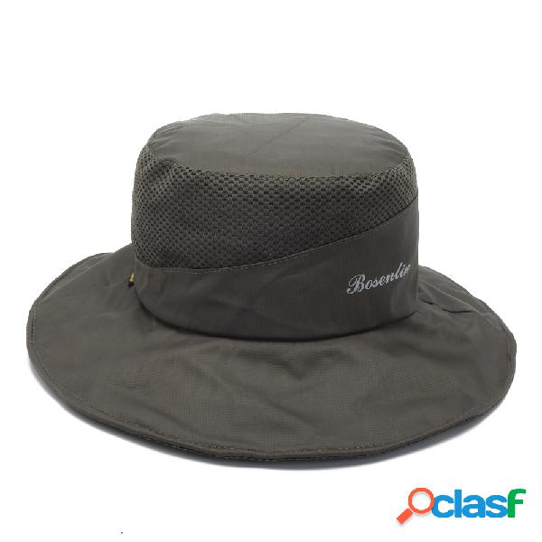 Chapéu de Pescador Dobrável Anti-UV Respirável Secagem