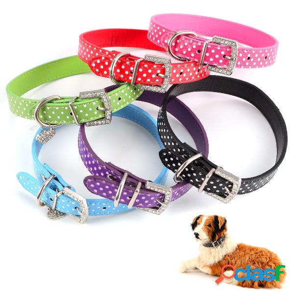 Cão de estimação ajustável PU Couro Couro Buckle Puppy