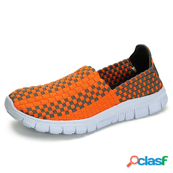 Colorful Stretch Color Match Knitting Slip On Casual Flat