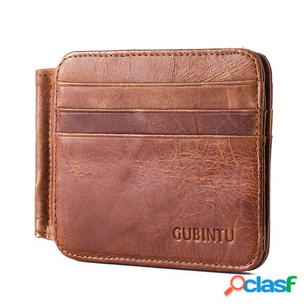 Couro Genuíno Carteira Bifold 12 Card Slots Casual Card
