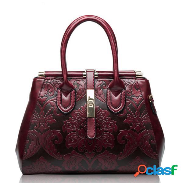 Couro Genuíno Ombro Bolsa Mulheres Em Relevo Bolsa Novas