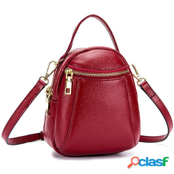 Couro Genuíno Pure Color 5.5 inch Telefone Bolsa Ombro