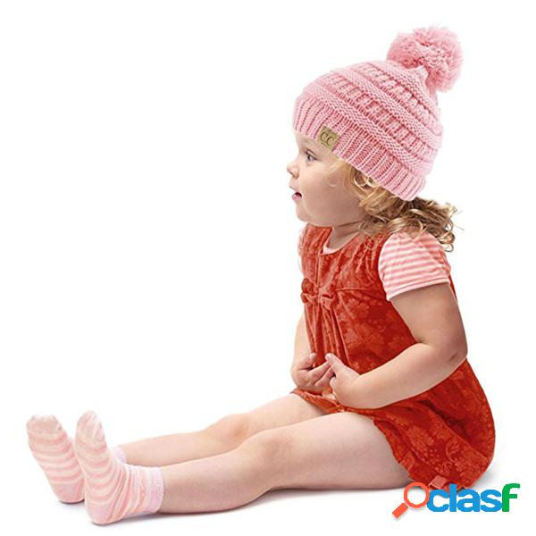 Crianças Crianças Inverno Chapéu Gorro De Lã Macia De