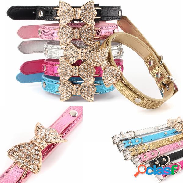 Diamante personalizado Diamante Crystal Bow Bling Pet Pet