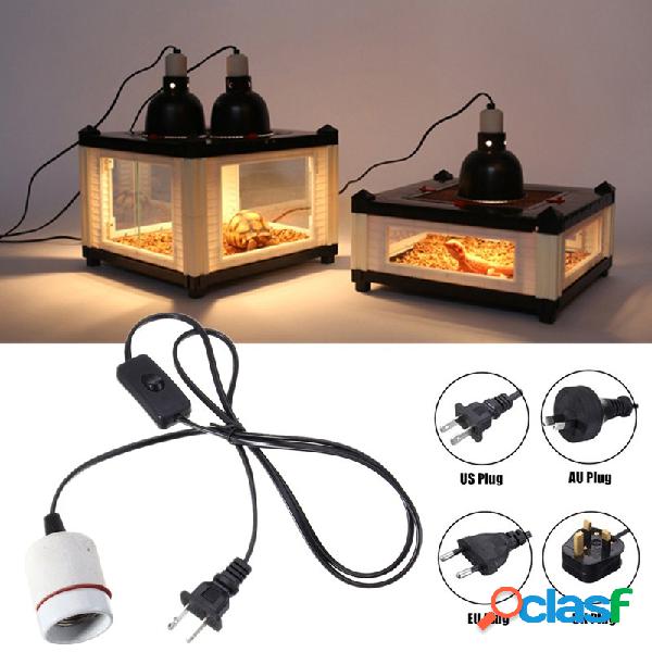 E27 Reptile Ceramic Heat Lamp Holder w / Light Switch Socket