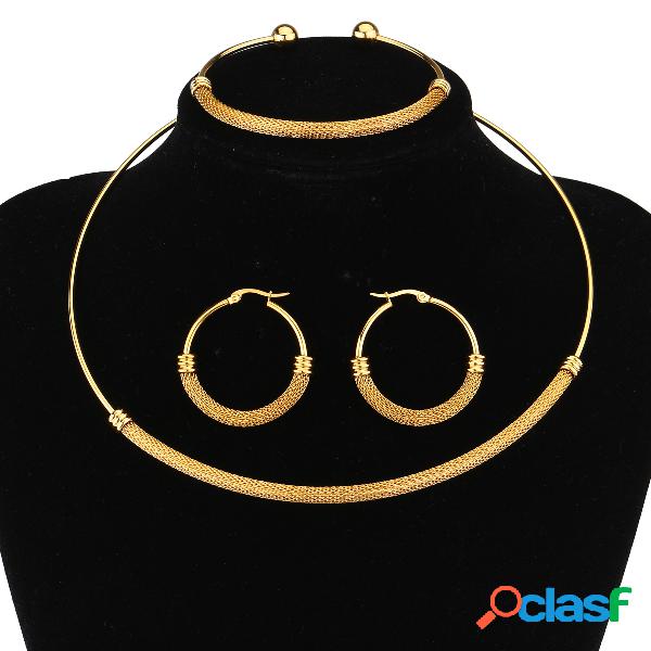 Estilo na moda Ouro Sliver Colar Gargantilha Bracelet