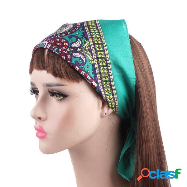 Feminino Soft bordado algodão Headband Multicolor