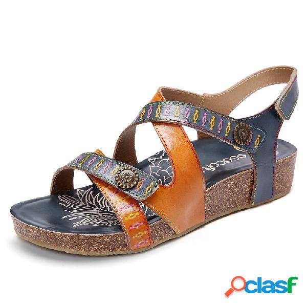 Fivela de metal retrô Sanjo Gancho Laço redondo Toe Wedge