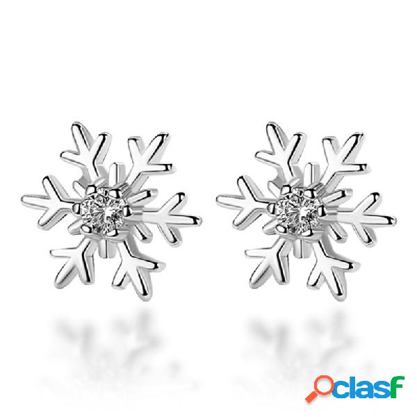 Floco De Neve Doce Hallow Brincos Sliver Alloy Orelha Stud