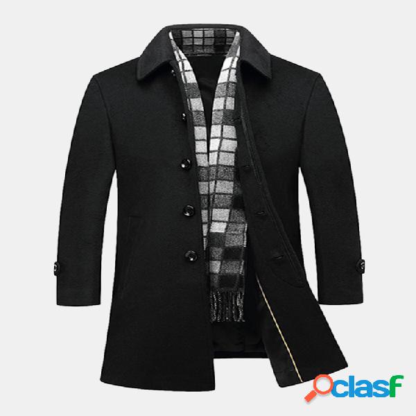 Gabardine Preta Masculina Profissonal Casual de Lã