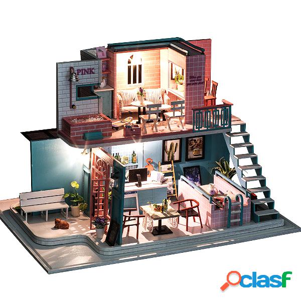 Handmade 3D Miniaturas De Madeira Boneca HouseBoneca Casa