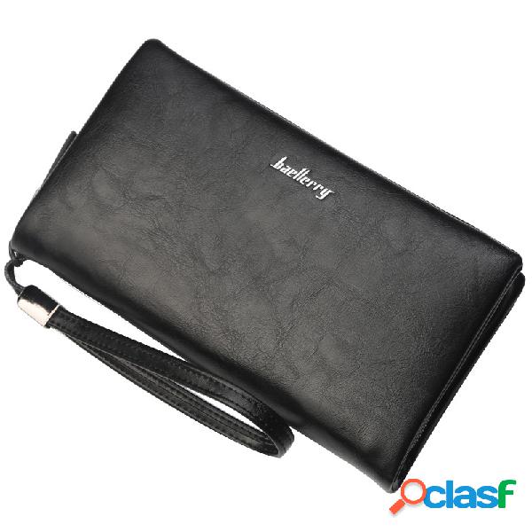 Homens 12 Cartas Slots Carteira Longa Embreagem Bolsa