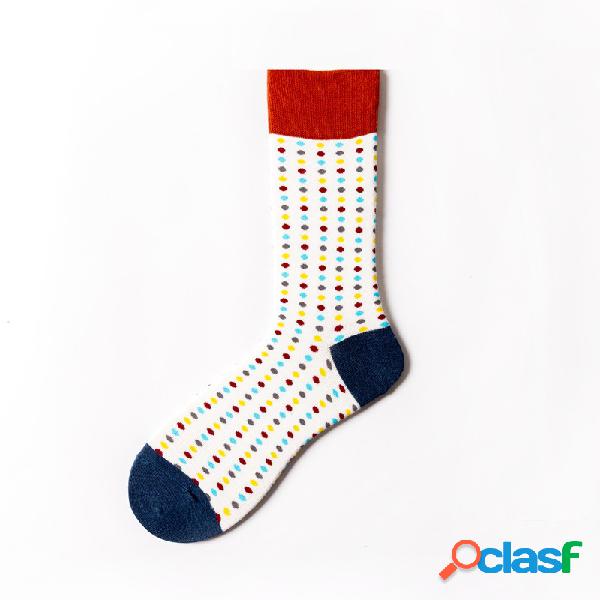Homens Algodão Colorful Meias Quentes Suor