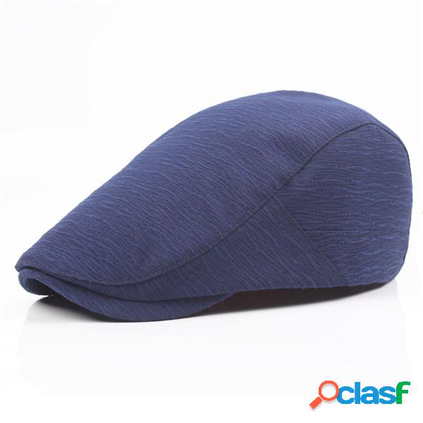 Homens Algodão Cor Sólida Beret Cap Ajustável Buckle