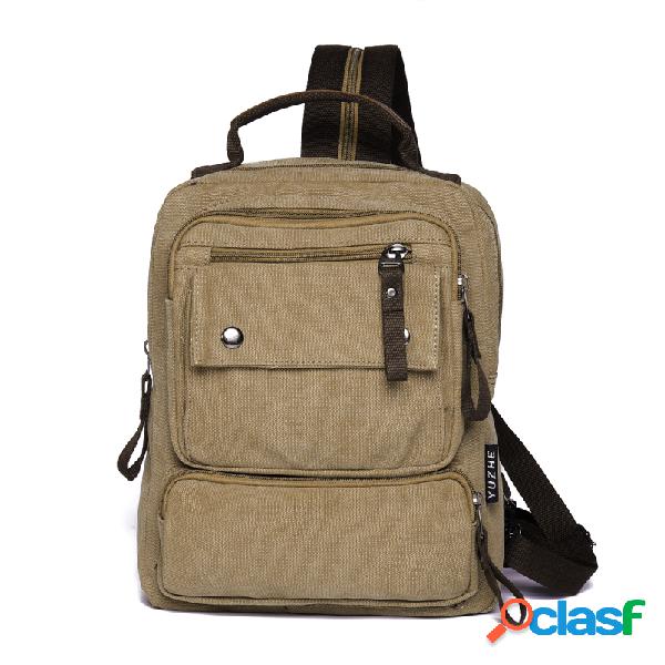 Homens Ao Ar Livre Durável Canvas Sling Bag Grande
