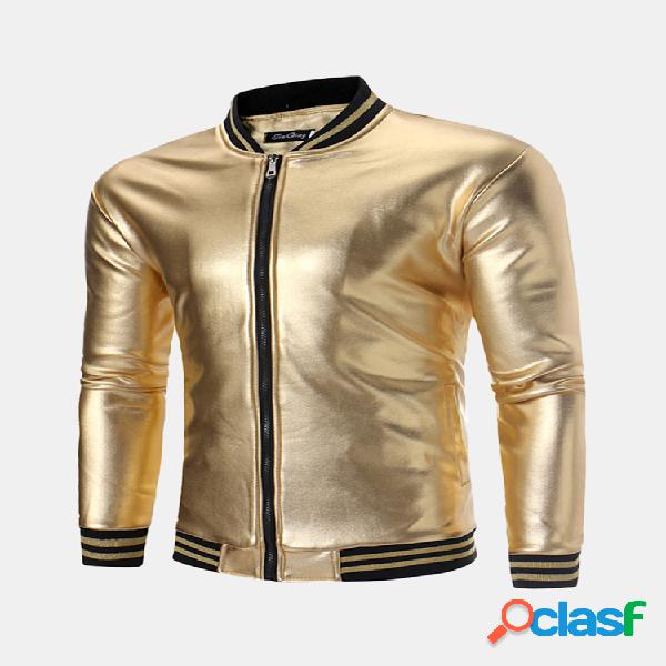 Homens Banquete Clube Stage Lantejoula Espessar Fleece Stand