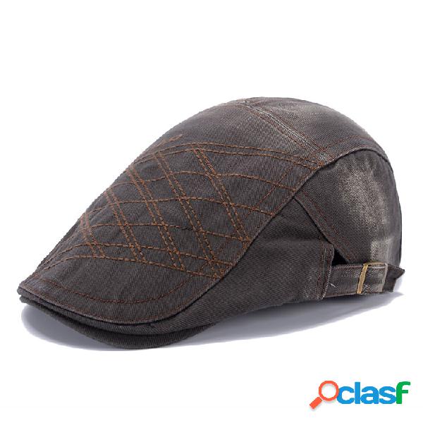 Homens Denim Lavagem Beret Cap Casual Outdoor Sun Visor