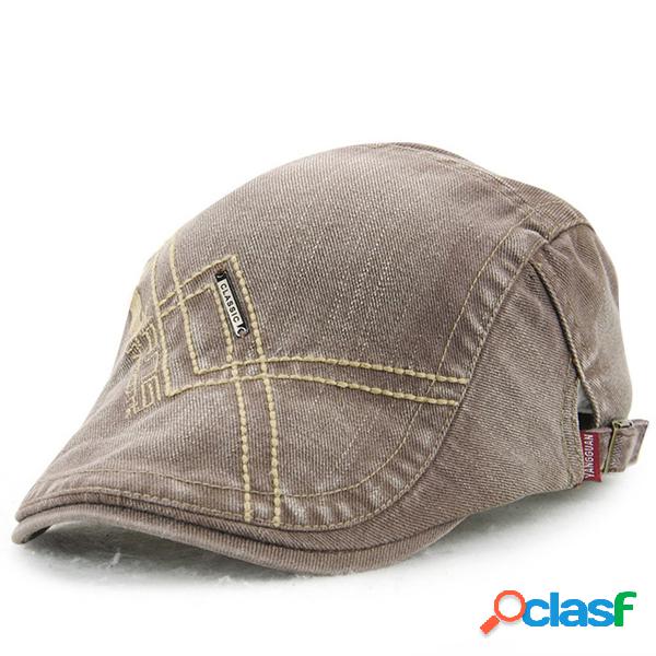 Homens Denim Lavar Beret Cap Casual Ao Ar Livre Viseira