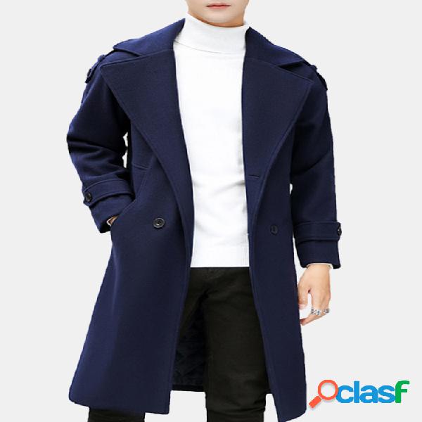 Homens Inverno Quente Magro Engrossar Mid Longo Casaco Colar