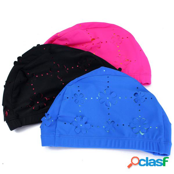 Homens Mulheres Durable Stretch Swim Caps Poliéster