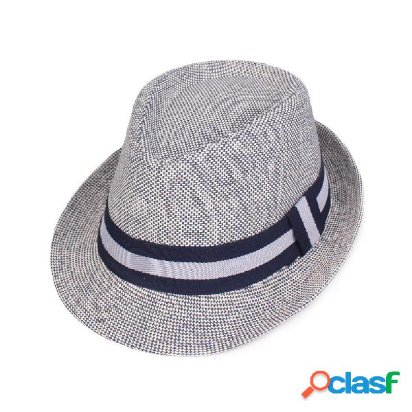 Homens Mulheres Palha Knited Protetor Solar Jazz Top Cap