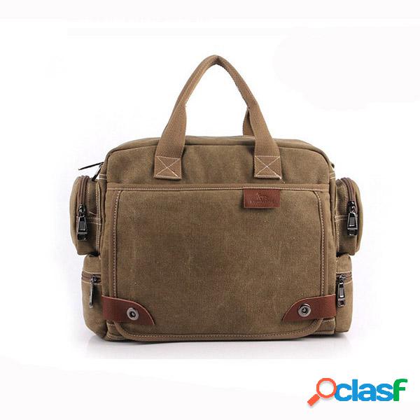 Homens Multi-bolso lona Casual bolsa de viagem de negócios