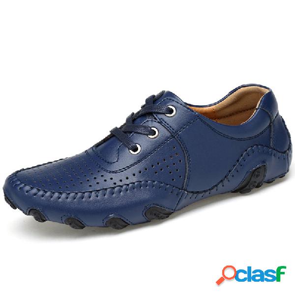 Homens Oca Out respirável Soft Sole Lace Up calçados