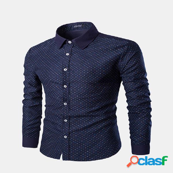Homens casuais retalhos de impressão floral camisas de