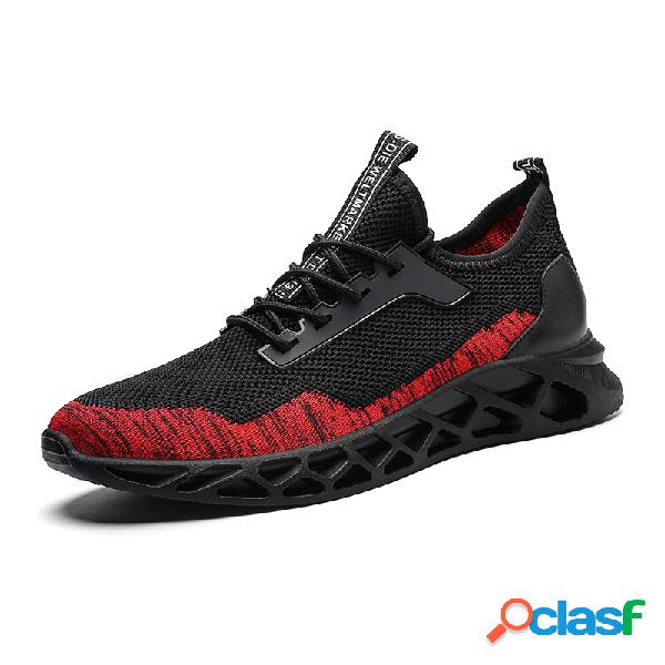 Homens de tecido de malha Soft respirável Lace Up Running