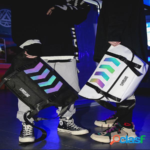 Homens e mulheres hip-hop crossbody Bolsa ombro capa Bolsa