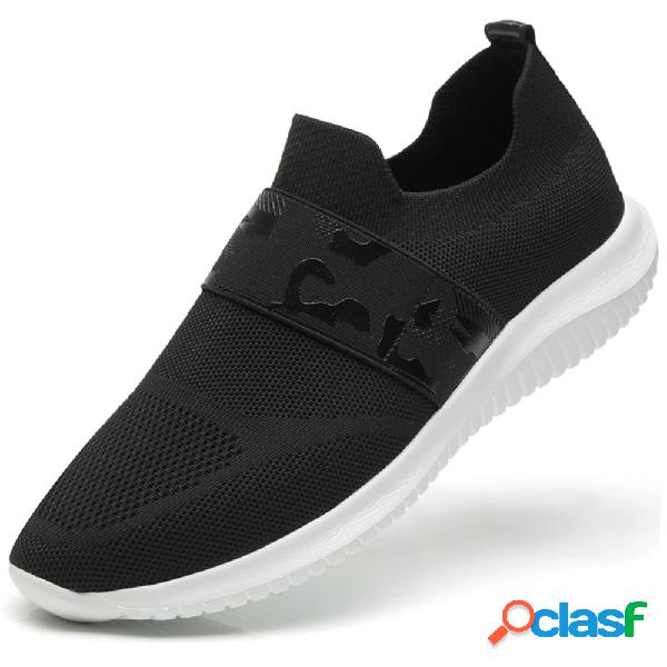 Homens malha malha respirável Elastic Panels Slip-ons